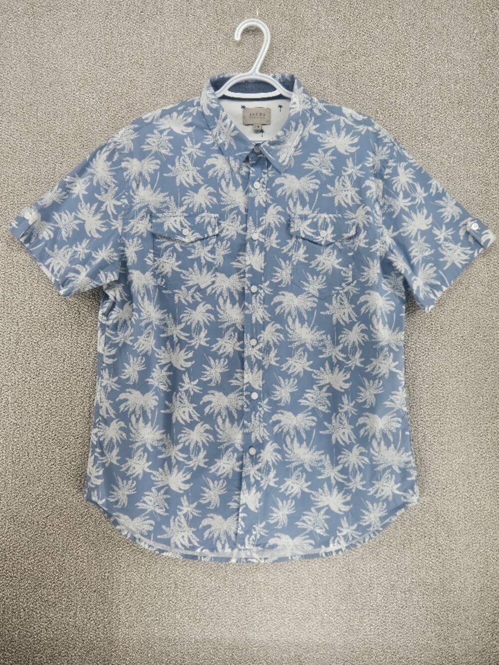 Jachs New York Men's Button Down Hawaiian Floral Resort Shirt